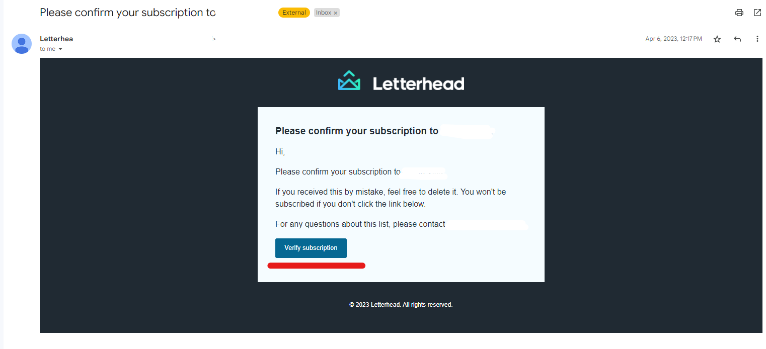 email confirmation 