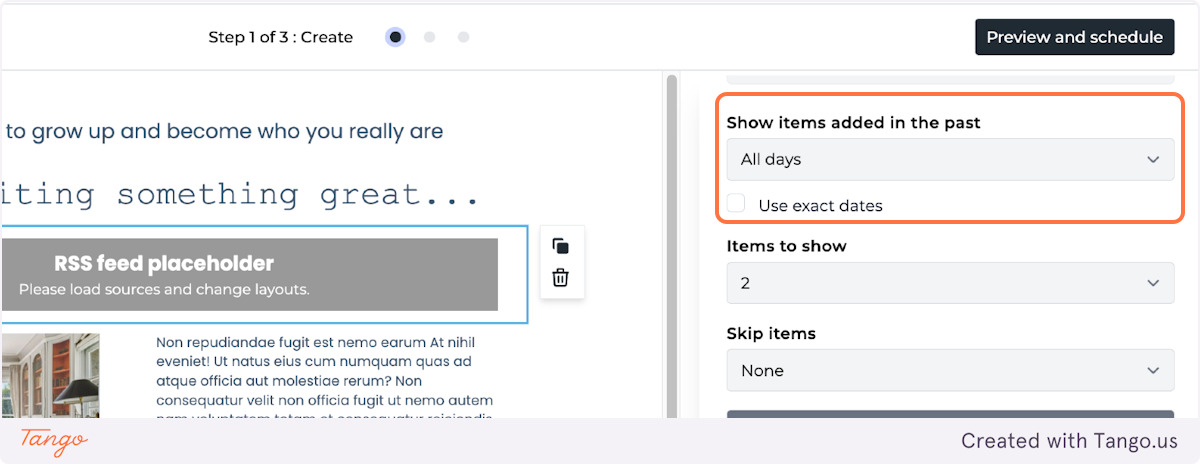 Select all days or use exact dates 